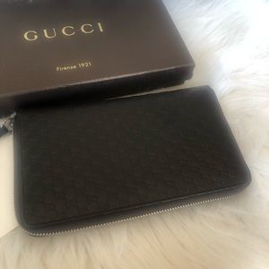Gucci Microguccissima Zip Around Long Wallet Brown